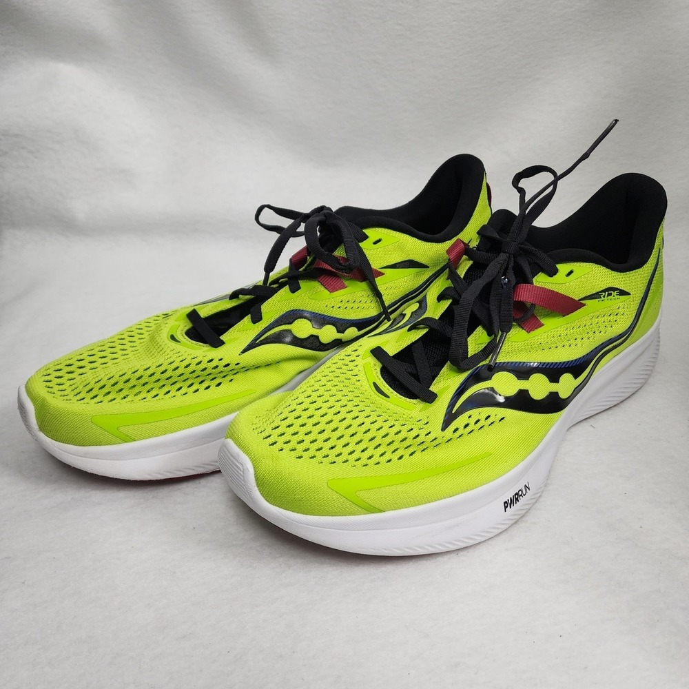 Saucony Ride 15 S20729-25 Mens US 13 Running Shoes Acid Lime Spice Sneakers